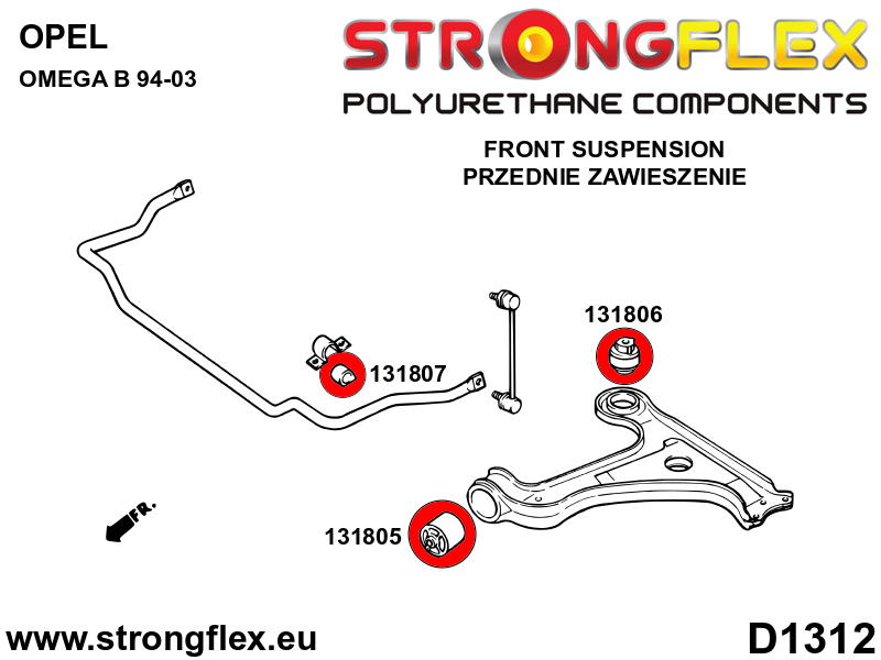 Strongflex Opel Vauxhall Voorste ophangrubberset SPORT – 136223A 2 Strongflex Opel Vauxhall Voorste ophangrubberset SPORT – 136223A – Bild 2