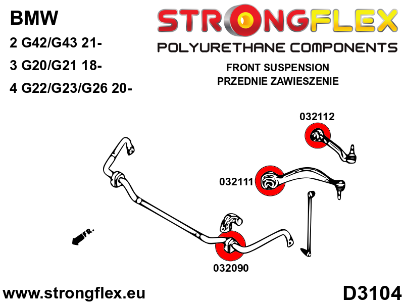 Strongflex Bmw Voorste ophangrubberset SPORT – 036141A 2 Strongflex Bmw Voorste ophangrubberset SPORT – 036141A - Afbeelding 2