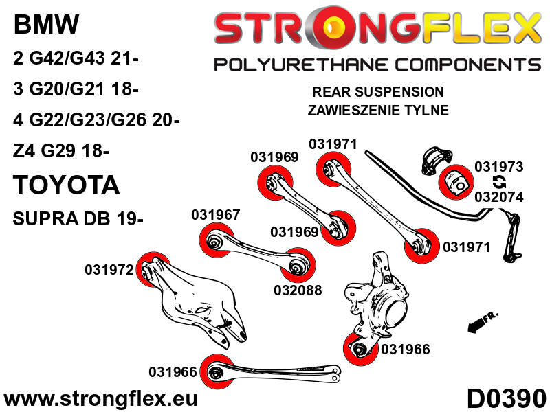 Strongflex Bmw Achterste langsdraagarm rubber SPORT – 031966A 2 Strongflex Bmw Achterste langsdraagarm rubber SPORT – 031966A - Afbeelding 2