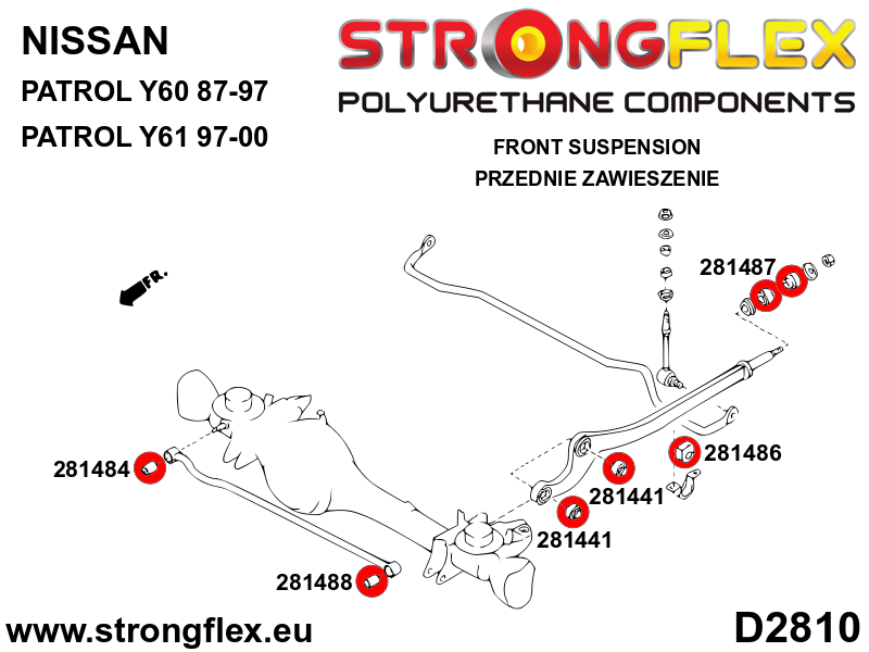 Strongflex Nissan Patrol Front and rear axle Panhard rod bush 26mm – axle mount SPORT – 281484A 4 Strongflex Nissan Patrol Front and rear axle Panhard rod bush 26mm – axle mount SPORT – 281484A