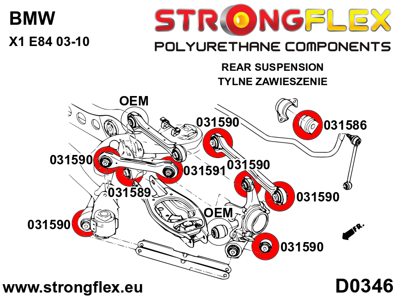 Strongflex BMW E81/E82/E87 Achteras onderste draagarm binnenste rubber SPORT – 031589A 4 Strongflex BMW E81/E82/E87 Achteras onderste draagarm binnenste rubber SPORT – 031589A - Afbeelding 4