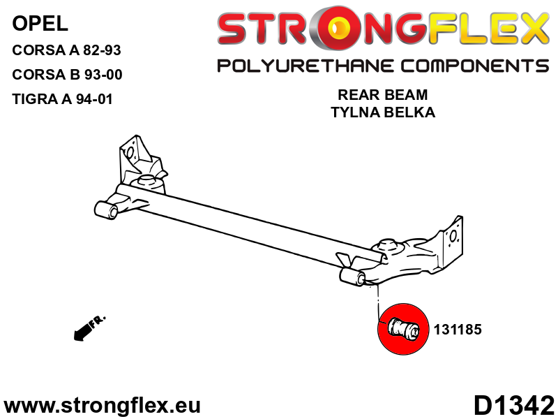 Strongflex Opel Vauxhall Voorste suspension en ream balk rubberset – 136053B 2 Strongflex Opel Vauxhall Voorste suspension en ream balk rubberset – 136053B – Image 2