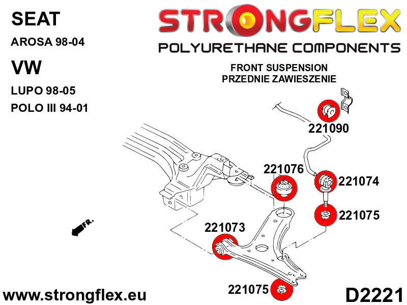 Strongflex Volkswagen Lupo / Polo Voorwielophangingsset – 226161B 3 Strongflex Volkswagen Lupo / Polo Voorwielophangingsset – 226161B - Image 3