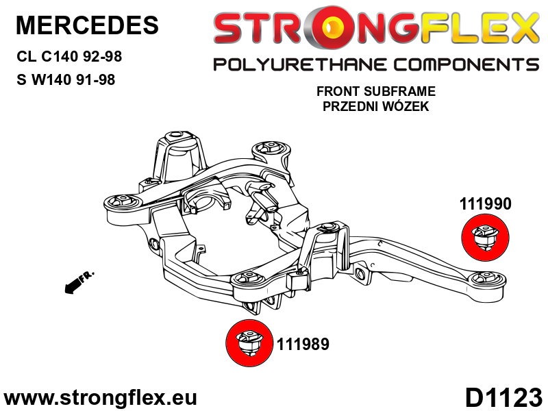 Strongflex Mercedes CL / S-Klasse Polyurethaan rubberset voor- en achteras SPORT – 116250A 16 Strongflex Mercedes CL / S-Klasse Polyurethaan rubberset voor- en achteras SPORT – 116250A – Bild 16