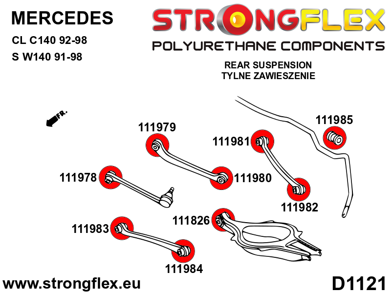 Strongflex Mercedes Achterste draagarm – buitenste rubber – 111980B 2 Strongflex Mercedes Achterste draagarm – buitenste rubber – 111980B – Bild 2
