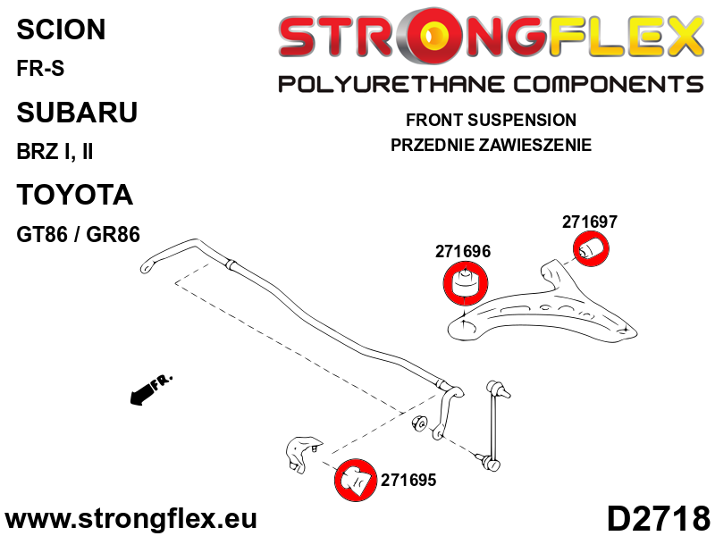 Strongflex Subaru Voorste stabilisatorrubber SPORT – 271695A 2 Strongflex Subaru Voorste stabilisatorrubber SPORT – 271695A - Image 2