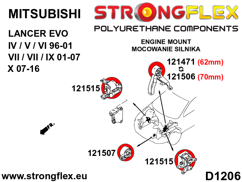 Strongflex Mitsubishi Front lower front engine mount – 121507B 2 Strongflex Mitsubishi Front lower front engine mount – 121507B - Image 2