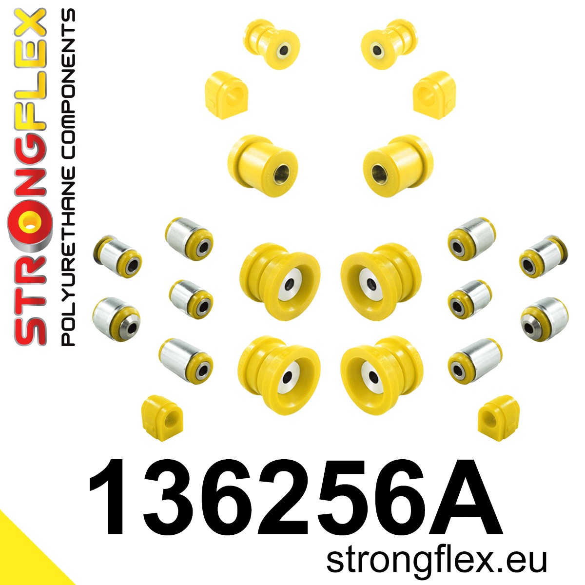 Strongflex Chevrolet Complete polyurethaan ophangrubberset SPORT – 136256A 1 Strongflex Chevrolet Complete polyurethaan ophangrubberset SPORT – 136256A