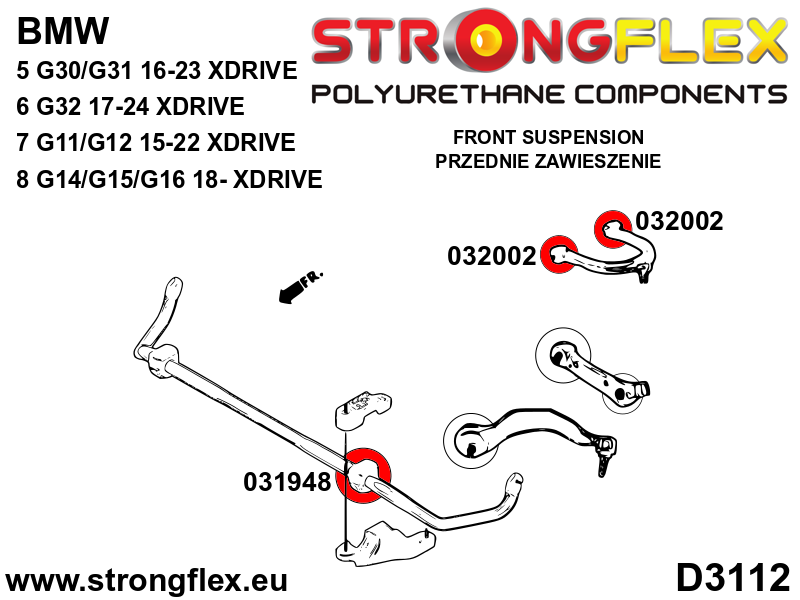 Strongflex Bmw Voorste stabilisatorrubber SPORT – 031948A 6 Strongflex Bmw Voorste stabilisatorrubber SPORT – 031948A – Bild 6
