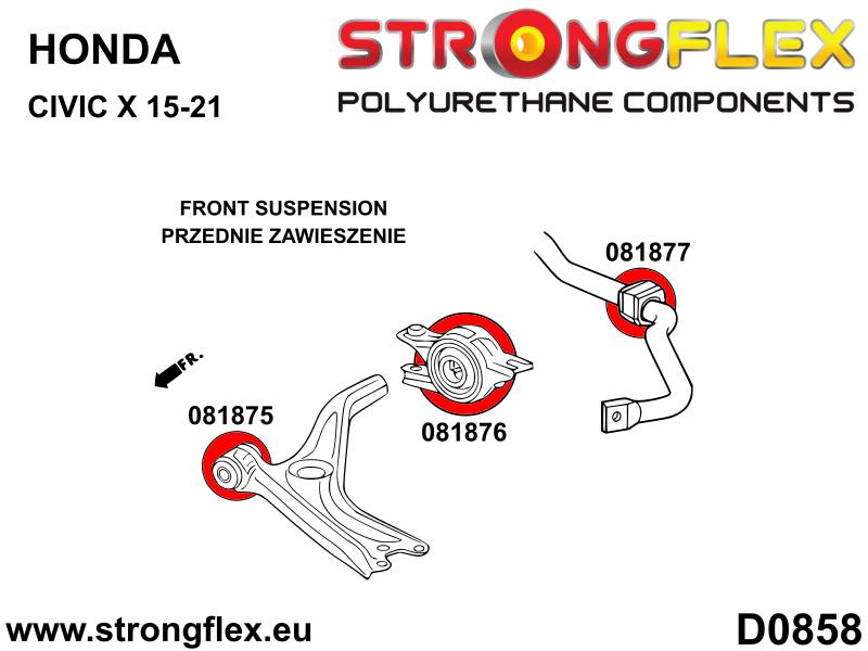 Strongflex Honda Complete ophangrubberset SPORT – 086253A 2 Strongflex Honda Complete ophangrubberset SPORT – 086253A - Afbeelding 2