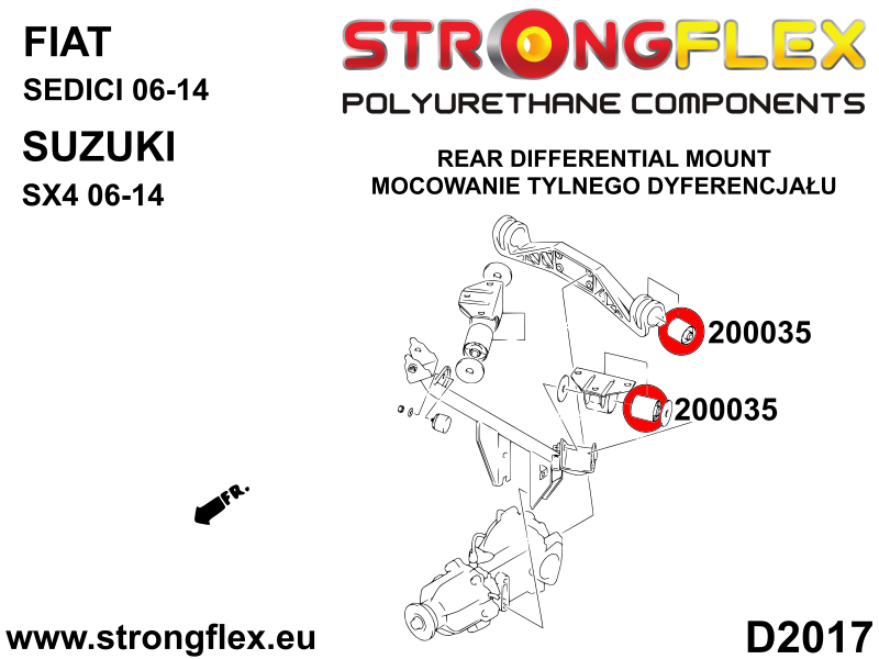 Strongflex Fiat Achterste differentieel bevestiging rubber – 200035B 2 Strongflex Fiat Achterste differentieel bevestiging rubber – 200035B - Image 2