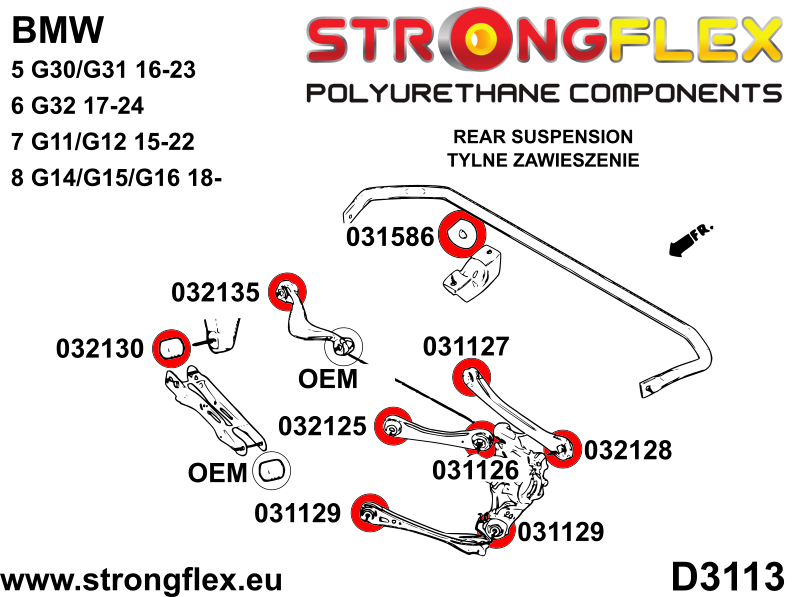 Strongflex Bmw Achterste spoorstang buitenste rubber SPORT – 032128A 2 Strongflex Bmw Achterste spoorstang buitenste rubber SPORT – 032128A – Image 2