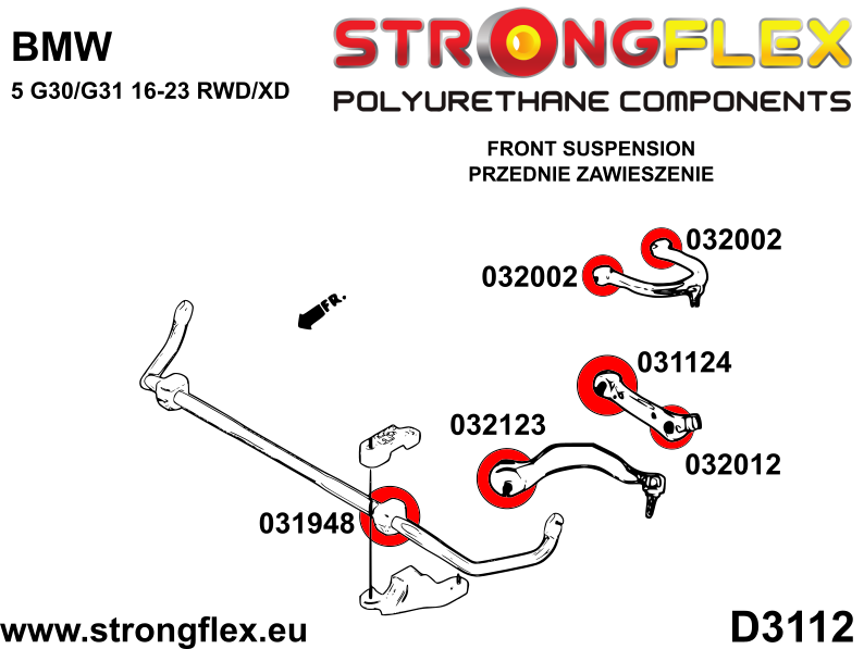 Strongflex Bmw Vooras onderste draagarm binnenste rubber SPORT – 031124A 2 Strongflex Bmw Vooras onderste draagarm binnenste rubber SPORT – 031124A – Bild 2