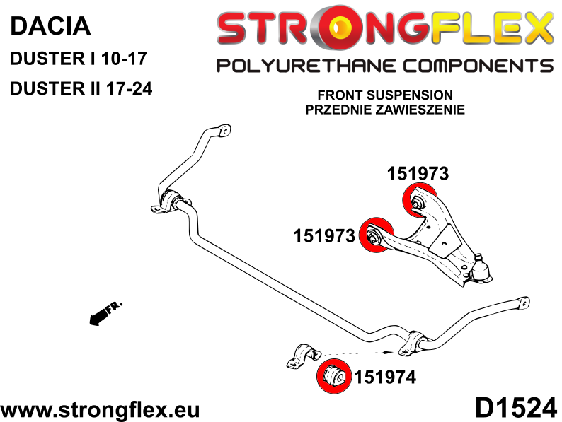 Strongflex Dacia Voorste draagarm rubber SPORT – 151973A 2 Strongflex Dacia Voorste draagarm rubber SPORT – 151973A - Afbeelding 2