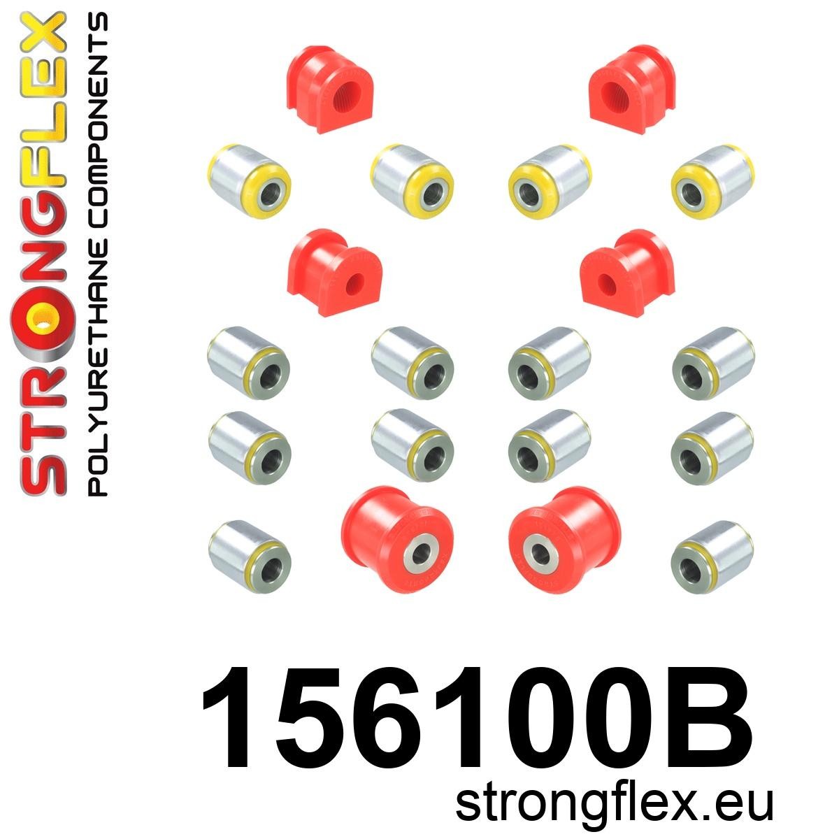Strongflex Dacia Full suspension polyurethaan rubberset AWD – 156100B 1 Strongflex Dacia Full suspension polyurethaan rubberset AWD – 156100B