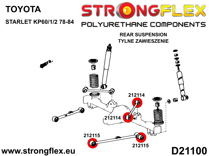Strongflex Toyota Achterste onderste draagarm rubbering SPORT – 212115A 2 Strongflex Toyota Achterste onderste draagarm rubbering SPORT – 212115A – Bild 2