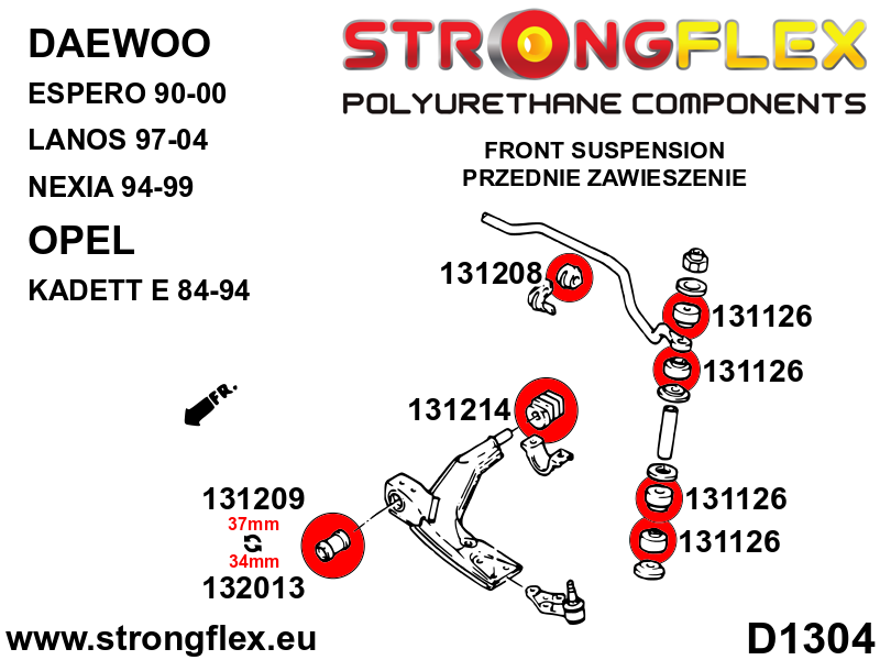 Strongflex BMW E114/E115/E24 Koppelstangrubber SPORT – 131126A 14 Strongflex BMW E114/E115/E24 Koppelstangrubber SPORT – 131126A - Afbeelding 14