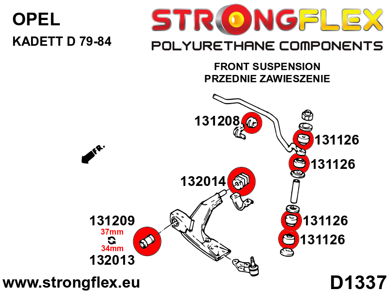 Strongflex BMW E114/E115/E24 Koppelstangrubber SPORT – 131126A 16 Strongflex BMW E114/E115/E24 Koppelstangrubber SPORT – 131126A - Afbeelding 16