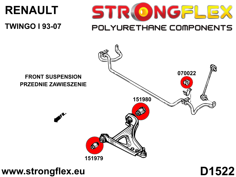 Strongflex Renault Voorste draagarm achterste rubber SPORT – 151980A 2 Strongflex Renault Voorste draagarm achterste rubber SPORT – 151980A – Image 2