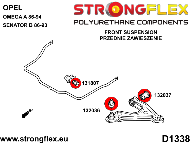 Strongflex Opel Vauxhall Voorste stabilisatorrubber SPORT – 131807A 3 Strongflex Opel Vauxhall Voorste stabilisatorrubber SPORT – 131807A – Bild 3