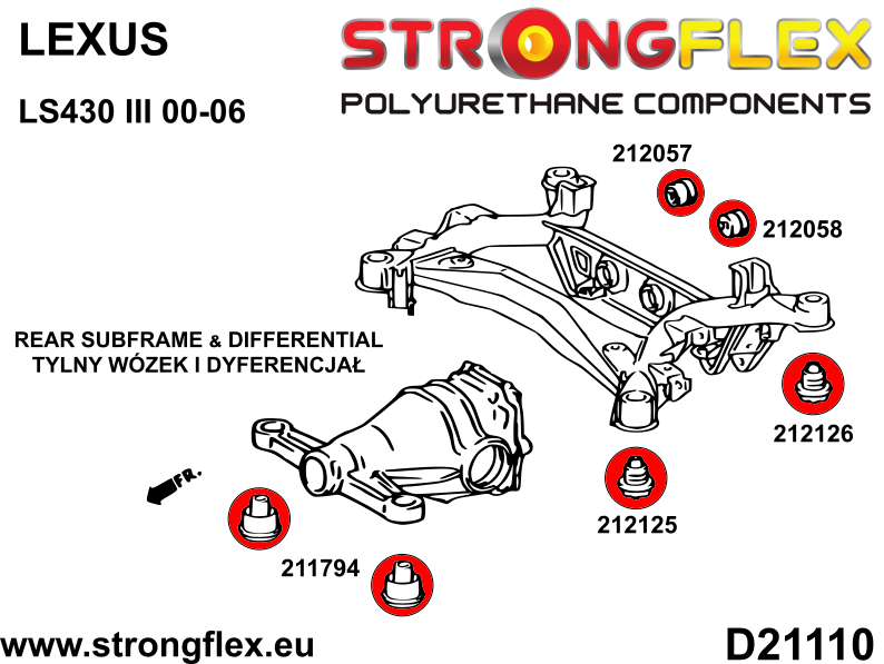 Strongflex Lexus Achterste differentieel steun - achterste rubber – 212057B 3 Strongflex Lexus Achterste differentieel steun - achterste rubber – 212057B - Afbeelding 3