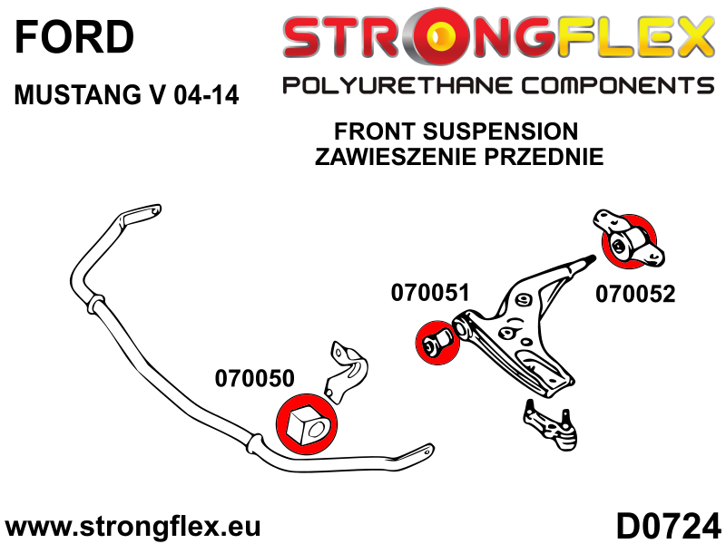 Strongflex Ford Voorste stabilisatorrubber SPORT – 070050A 2 Strongflex Ford Voorste stabilisatorrubber SPORT – 070050A - Image 2