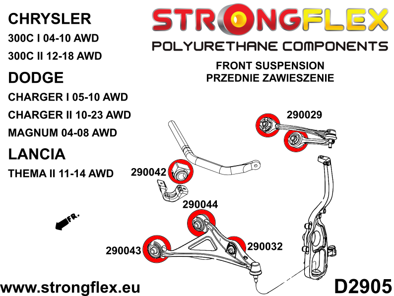 Strongflex Dodge Vooras bovenste draagarm rubber SPORT – 290029A 3 Strongflex Dodge Vooras bovenste draagarm rubber SPORT – 290029A - Image 3