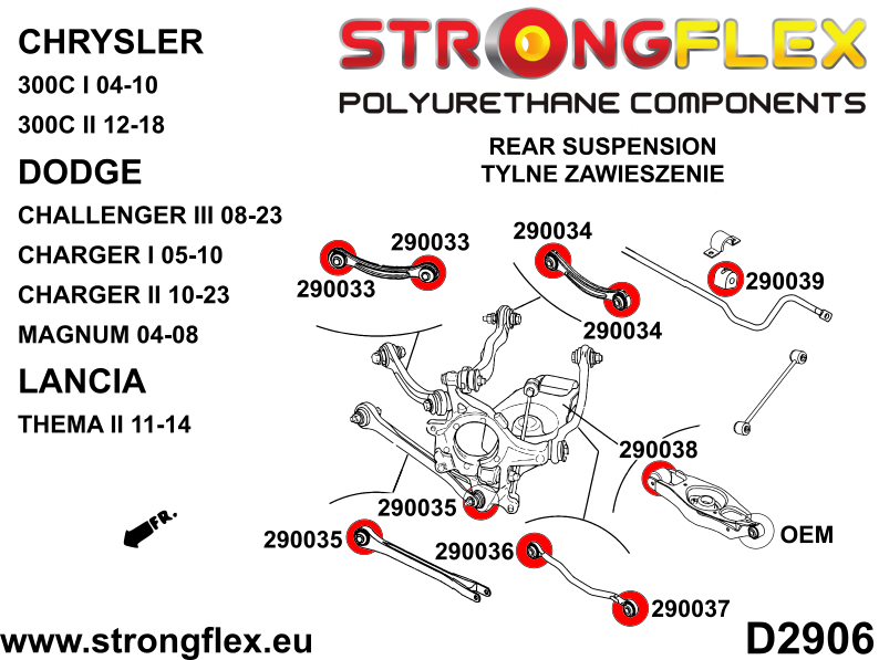 Strongflex Dodge Achteras bovenste draagarm rubber SPORT – 290034A 2 Strongflex Dodge Achteras bovenste draagarm rubber SPORT – 290034A – Bild 2