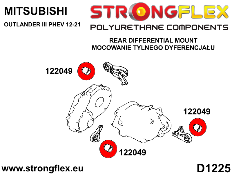 Strongflex Mitsubishi Achterste differentieel steun rubber – 122049B 2 Strongflex Mitsubishi Achterste differentieel steun rubber – 122049B – Bild 2