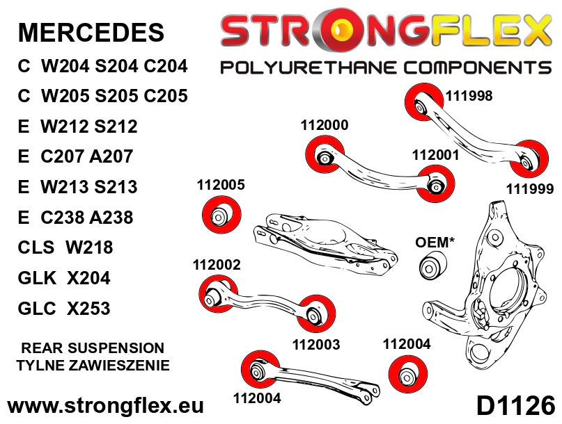 Strongflex Mercedes Complete ophangrubberset SPORT – 116314A 3 Strongflex Mercedes Complete ophangrubberset SPORT – 116314A – Bild 3