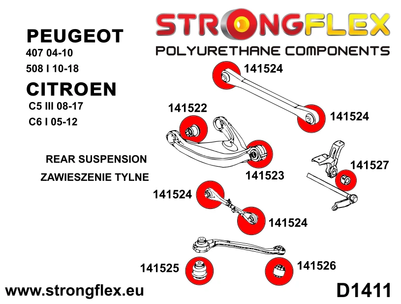 Strongflex Citroën Complete ophangrubberset SPORT – 146109A 2 Strongflex Citroën Complete ophangrubberset SPORT – 146109A - Image 2