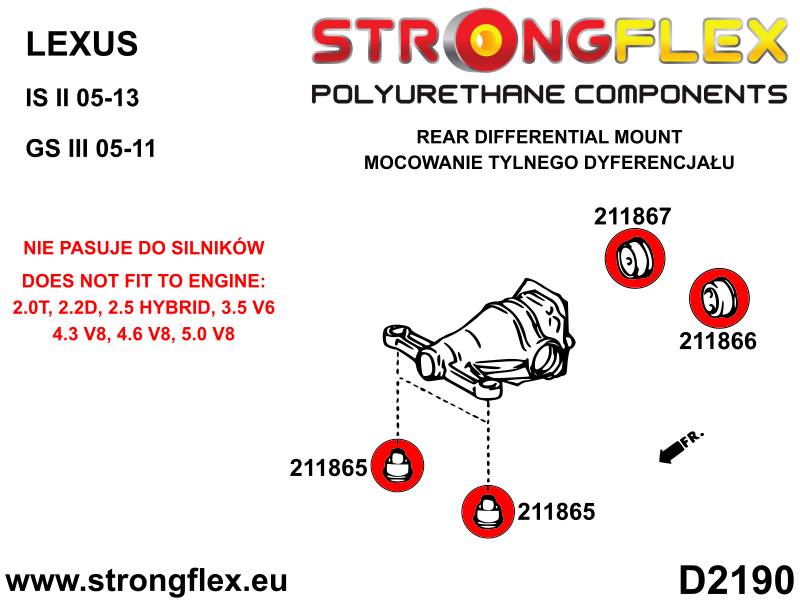 Strongflex Lexus GS / IS / IS-F Polyurethaan rubberset voor- en achteras SPORT – 216235A 10 Strongflex Lexus GS / IS / IS-F Polyurethaan rubberset voor- en achteras SPORT – 216235A - Image 10