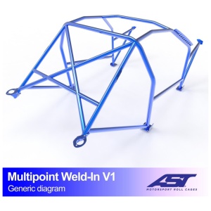 Multipoint Compact V1 rolkooi van AST Roll Cages voor de BMW E36 Compact