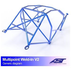 Multipoint Compact V2 rolkooi van AST Roll Cages voor de BMW E36 Compact