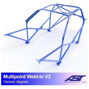Multipoint Compact V2 rolkooi van AST Roll Cages voor de BMW E36 Compact