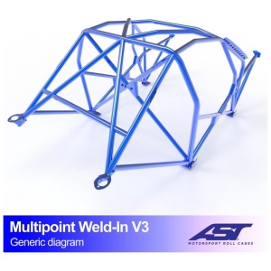 Multipoint Compact V3 rolkooi van AST Roll Cages voor de BMW E36 Compact