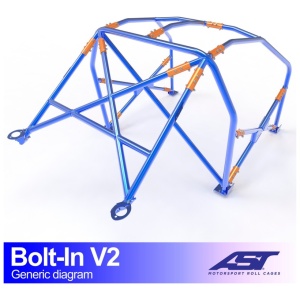 Bolt-in Touring V2 rolkooi van AST Roll Cages voor de BMW E36 Touring