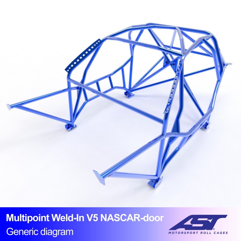 AST Multipoint Inlas Rolkooi BMW E36 Touring V5 NASCAR-deur 1 Multipoint Touring V5 NASCAR rolkooi van AST Roll Cages voor de BMW E36 Touring