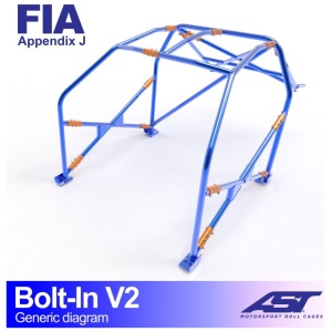 Bolt-in BMW 2002 V2 rolkooi van AST Roll Cages voor de BMW 2002 E10 Coupé