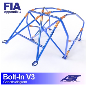 Bolt-in E30 Coupé V3 rolkooi van AST Roll Cages voor de achterwielaangedreven BMW E30 Coupé