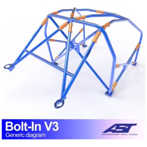 Bolt-in E30 Sedan V3 rolkooi van AST Roll Cages voor de achterwielaangedreven BMW E30 Sedan
