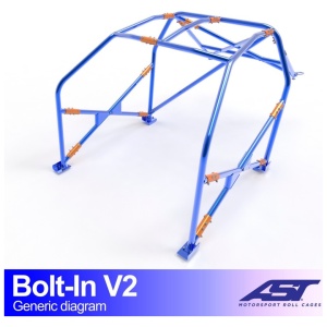 Bolt-in E39 Sedan V2 rolkooi van AST Roll Cages voor de BMW 5-Serie E39 sedan