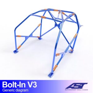 Bolt-in E46 Compact V3 rolkooi van AST Roll Cages voor de BMW E46 3-deurs Compact