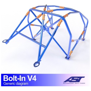 Bolt-in E82 Coupé V4 rolkooi van AST Roll Cages gemonteerd in de BMW 1-Serie E82 Coupé
