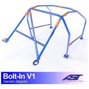 AST Bolt-in S15 Coupé V1 volledige rolkooi met FIA-verbindingsbussen voor de Nissan Silvia S15