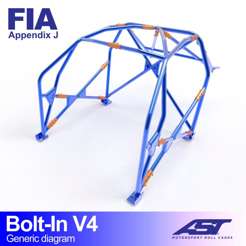 AST Bolt-in Rolkooi BMW E36 Sedan V4 1 Bolt-in Sedan V4 rolkooi van AST Roll Cages voor de BMW E36 Sedan