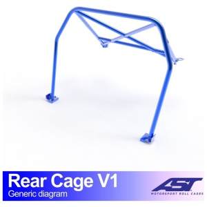 Halve rolkooi E30 Coupé V1 van AST Roll Cages voor de achterwielaangedreven BMW E30 Coupé
