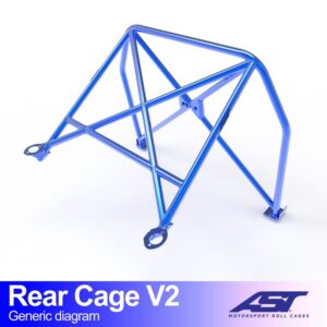 Halve rolkooi R35 V2 van AST Roll Cages met extra buizen voor de Nissan GT-R R35 Coupé