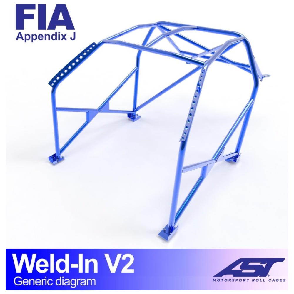 Weld-in BMW 2002 V2 roll cage by AST Roll Cages for the BMW 2002 E10 Coupé