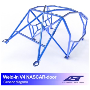 Inlas E21 Coupé V4 NASCAR rolkooi van AST Roll Cages voor de BMW 3-Serie E21 Coupé